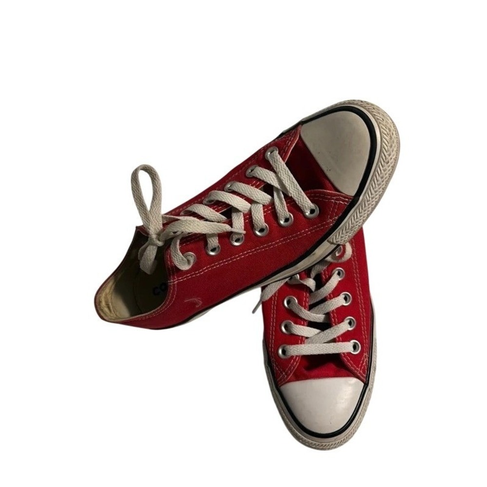 Converse Chuck Taylor All Star Low Top Sneakers Red Canvas Classic Shoes Mens 8